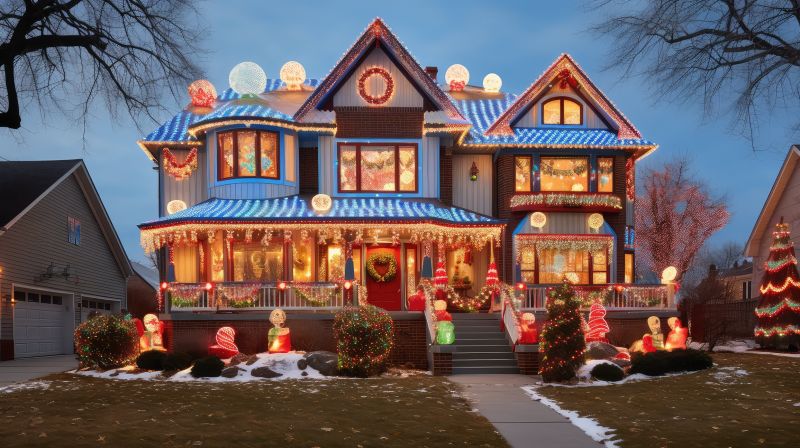 Christmas Lights Hanging in Olathe, KS