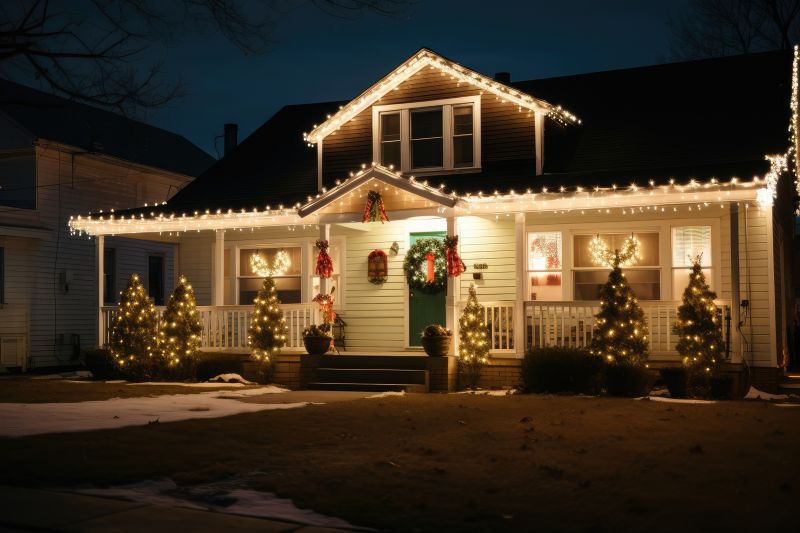 Holiday Lights Hanging in Olathe, KS